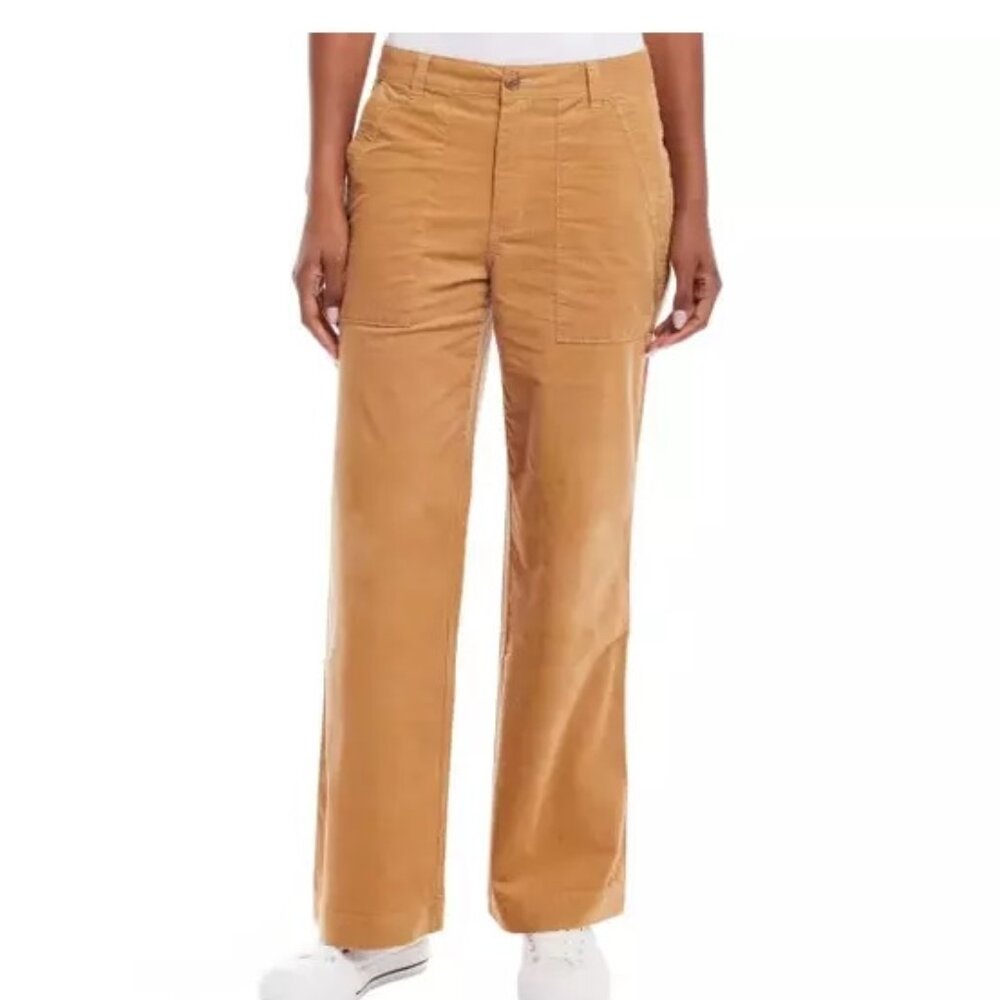 NWT Weatherproof Vintage Women's Pants Corduroy Wide-Leg Tan Size 12 $50 3C588